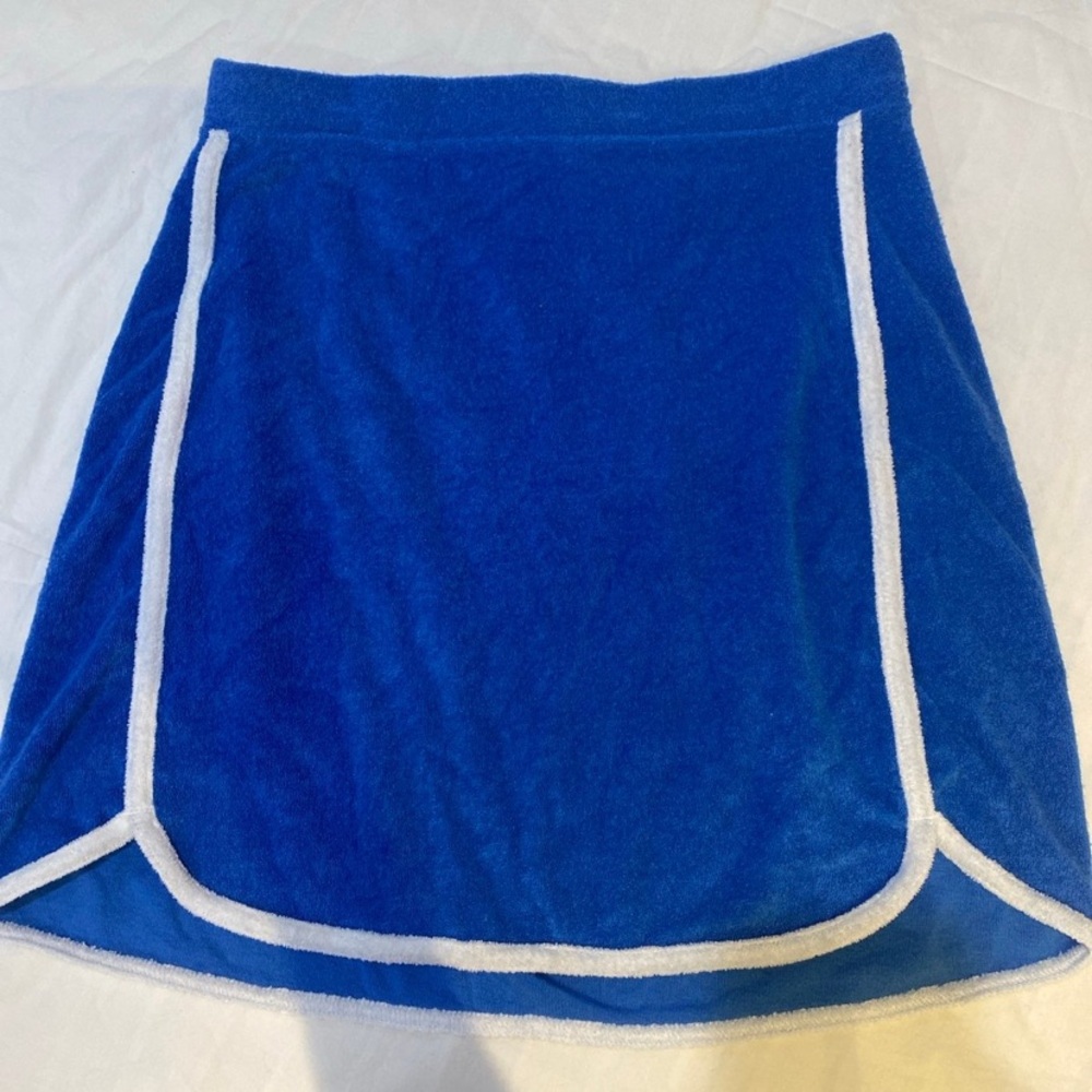 Hollister Terry cloth mini skirt blue/white stripe size medium swim coverup